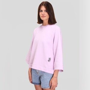 GANNI Isoli Oversized Raglan Sweatshirt Orchid Blossom Sz XXS/XS Casual Designer